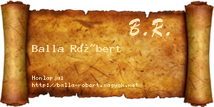 Balla Róbert névjegykártya