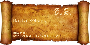 Balla Róbert névjegykártya